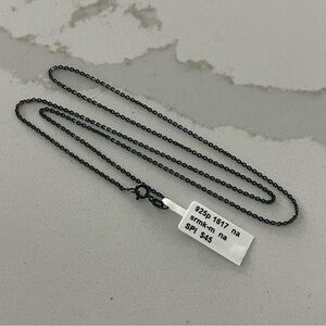 Black rhodium Sterling Silver 925 link Chain Necklace 20”